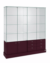 142cm/182cm Colour School TRophyGlass Display Cabinet With Cupboard No Top Lights (... Wide x 1.8m High) - Glass Cabinets and Custom Showcases