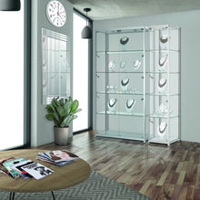 Vista Silver Display Cabinet Tall Extra Wide - Display Cabinets Direct
