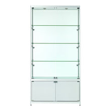 Vista Silver Display Cabinet Tall Extra Wide (with storage) - Display Cabinets Direct