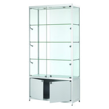 Vista Silver Display Cabinet Tall Extra Wide (with storage) - Display Cabinets Direct