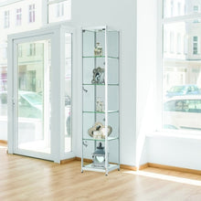 Vista Silver Display Cabinet Tall Narrow - Display Cabinets Direct