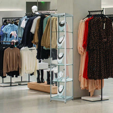 Vista Silver Display Cabinet Tall Narrow - Display Cabinets Direct