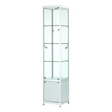 Vista Silver Display Cabinet Tall Narrow (with storage) - Display Cabinets Direct