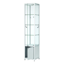 Vista Silver Display Cabinet Tall Narrow (with storage) - Display Cabinets Direct
