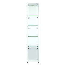 Vista Silver Display Cabinet Tall Narrow (with storage) - Display Cabinets Direct