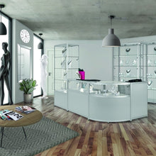 Vista Silver Display Cabinet Tall Wide - Display Cabinets Direct