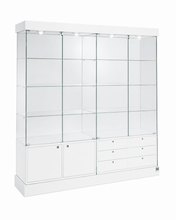 182cm Premier Lockable Display Showcase & Storage With Cupboard & Top Lights (1.82m Wide x 1.8m High) - 161CM - Glass Cabinets and Custom Showcases