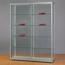 Aspire WME 1500 Glass Display Cabinet silver - Display Cabinets Direct