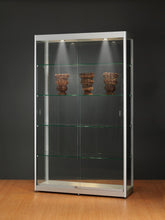 Aspire GPC 1200 Glass Display Cabinet silver - Display Cabinets Direct