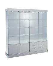 Premier 161CM Lockable Display Showcase & Storage With Cupboard & Top Lights - Display Cabinets Direct