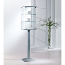 Fusion 4PF Jewellery Glass Showcase - Aluminium Frame, Lockable Doors, Toughened Glass, 2 Shelves - Display Cabinets Direct