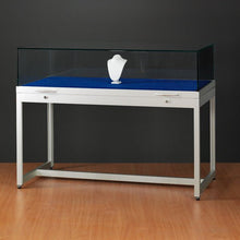 Genus TGV1000 Display Case with Gas Springs Silver Finish - Display Cabinets Direct