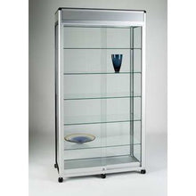 Britannia UB014 Aluminium Framed Tower Showcase with Header - Display Cabinets Direct