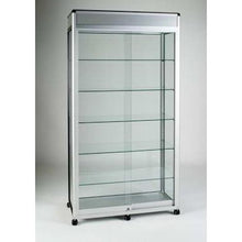 Britannia UB014 Aluminium Framed Tower Showcase with Header - Display Cabinets Direct