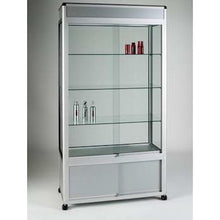 Britannia UB015 Aluminium Framed Storage Showcase with Header - Display Cabinets Direct