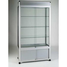 Britannia UB015 Aluminium Framed Storage Showcase with Header - Display Cabinets Direct