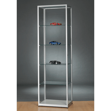 Aspire WMS 600 Glass Display Cabinet Silver - Display Cabinets Direct
