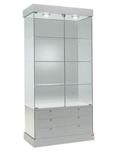 Premier 101 Display Glass Showcase With Drawers & Top Lights - Display Cabinets Direct