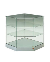 Premier 92 Glass Top Corner Display Counter Without Top Lights - Display Cabinets Direct